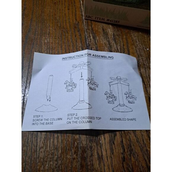 New Vintage 9" Musical Animated Rabbit Easter Bunny Carousel Figurine Music Box - Picture 8 of 8